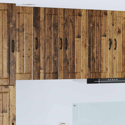 vidaXL Wall Glass Cabinet LUCCA Old Wood 60 x 31 x 80 cm 1