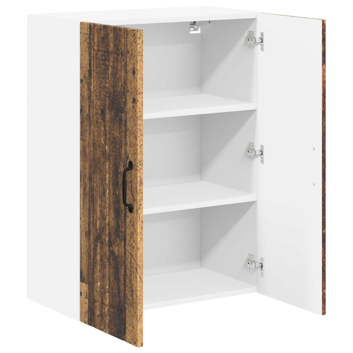 vidaXL Wall Glass Cabinet LUCCA Old Wood 60 x 31 x 80 cm 5