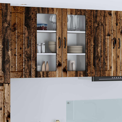 vidaXL Kitchen Wall Cabinet with Glass Door "Lucca" Old Wood