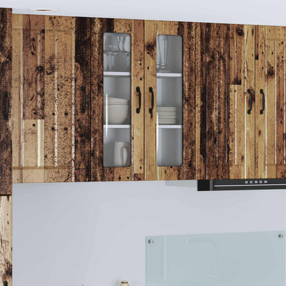 vidaXL Kitchen Wall Cabinet with Glass Door "Lucca" Old Wood