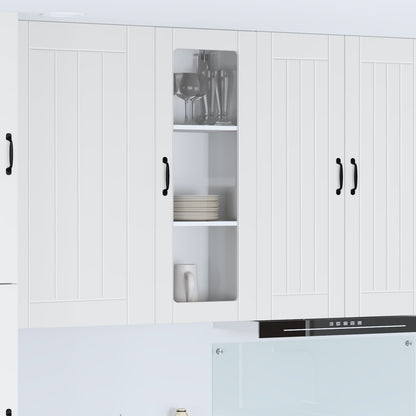 vidaXL Wall Glass Cabinet LUCCA White 40 x 31 x 100 cm Engineered Wood 1
