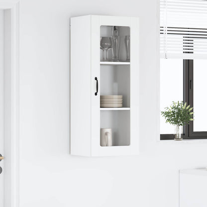 vidaXL Wall Glass Cabinet LUCCA White 40 x 31 x 100 cm Engineered Wood 4