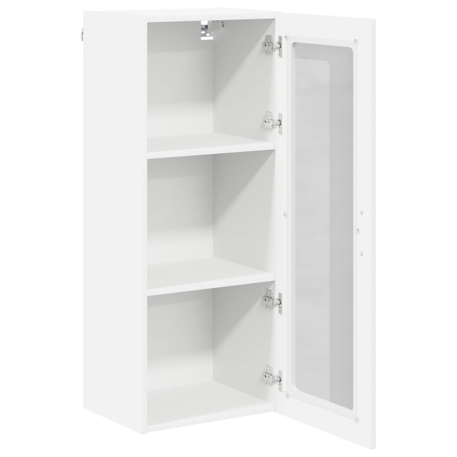 vidaXL Wall Glass Cabinet LUCCA White 40 x 31 x 100 cm Engineered Wood 5