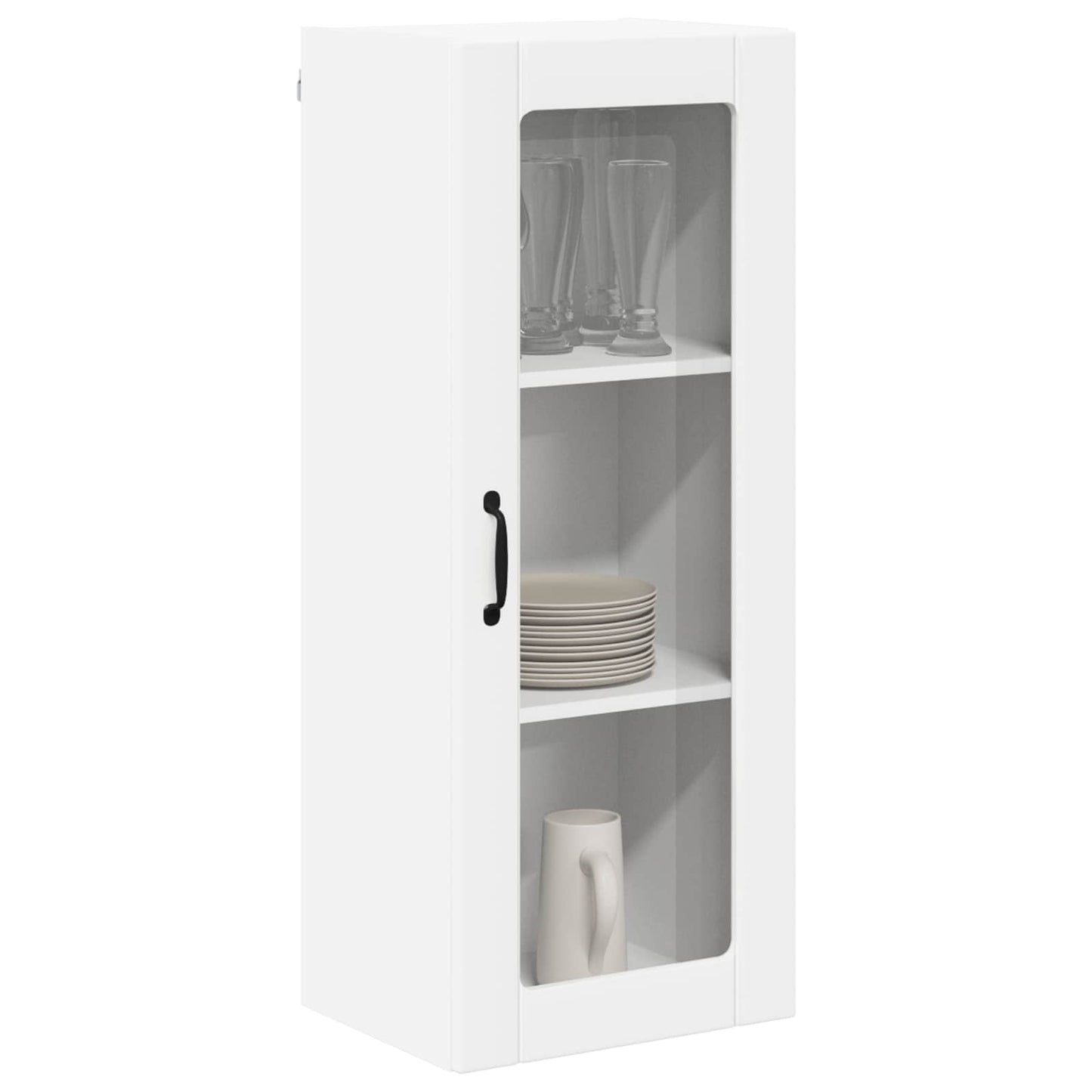 vidaXL Wall Glass Cabinet LUCCA White 40 x 31 x 100 cm Engineered Wood 3