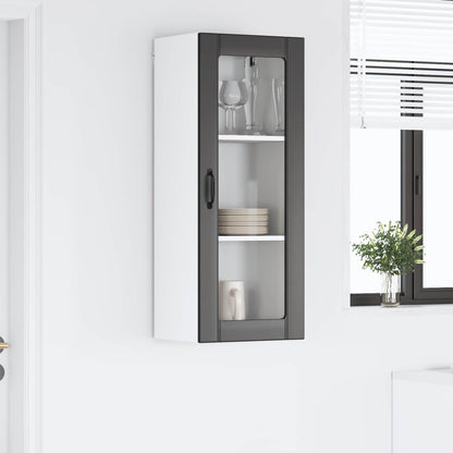 vidaXL Wall Glass Cabinet LUCCA Black 40 x 31 x 100 cm Engineered Wood 4