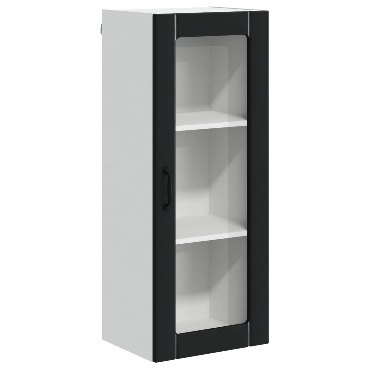 vidaXL Wall Glass Cabinet LUCCA Black 40 x 31 x 100 cm Engineered Wood 2