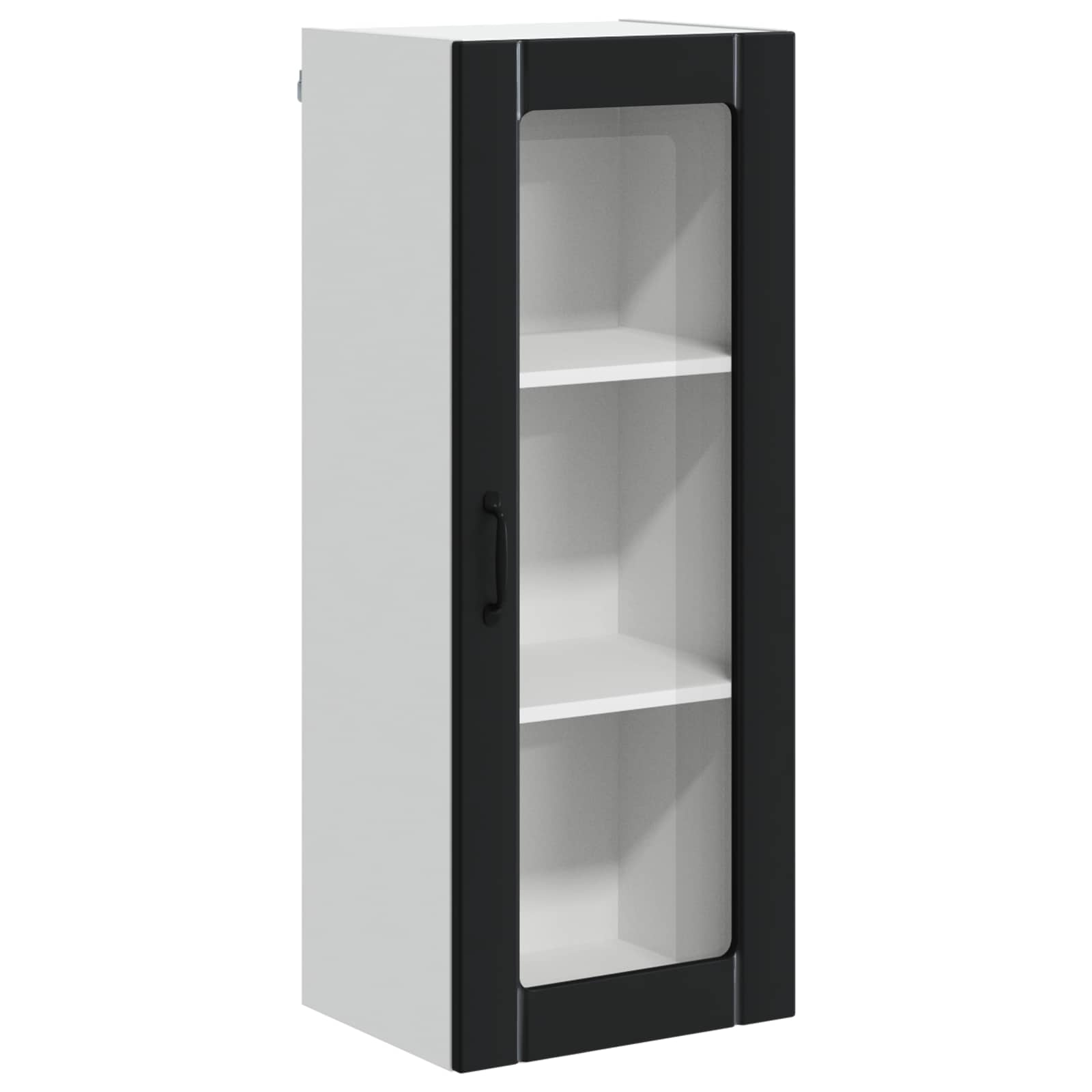 vidaXL Wall Glass Cabinet LUCCA Black 40 x 31 x 100 cm Engineered Wood 2
