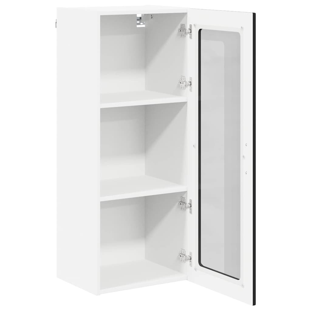 vidaXL Wall Glass Cabinet LUCCA Black 40 x 31 x 100 cm Engineered Wood 5