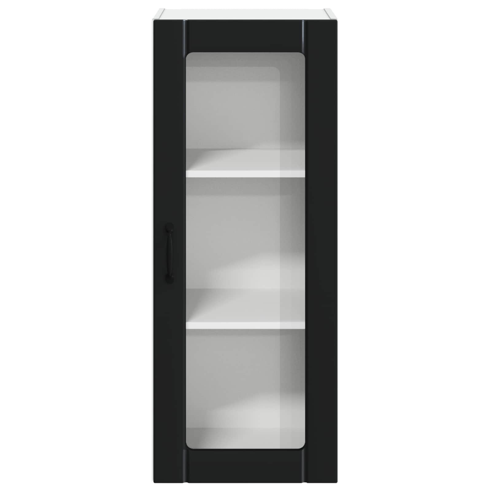 vidaXL Wall Glass Cabinet LUCCA Black 40 x 31 x 100 cm Engineered Wood 6