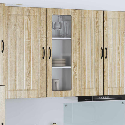 vidaXL Wall Glass Cabinet LUCCA Sonoma Oak 40 x 31 x 100 cm 1