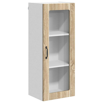 vidaXL Wall Glass Cabinet LUCCA Sonoma Oak 40 x 31 x 100 cm 2