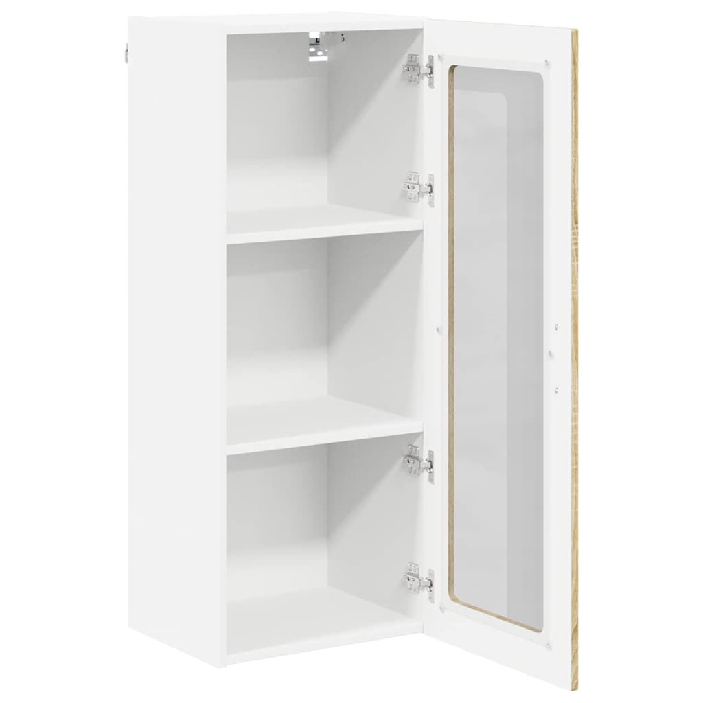 vidaXL Wall Glass Cabinet LUCCA Sonoma Oak 40 x 31 x 100 cm 5
