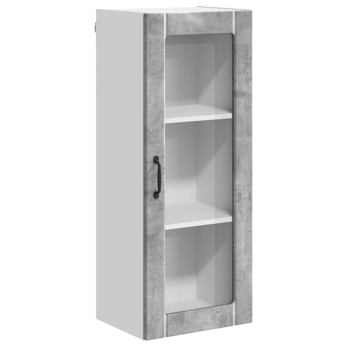 vidaXL Wall Glass Cabinet LUCCA Concrete Grey 40 x 31 x 100 cm 2