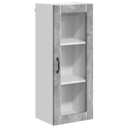 vidaXL Wall Glass Cabinet LUCCA Concrete Grey 40 x 31 x 100 cm 2