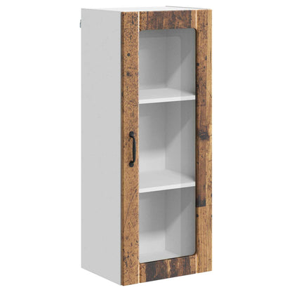 Kitchen Wall Cabinet with Glass Door "Lucca" Old wood 1x wall glass cabinet (1 door) 40 cm wide 60 cm high–2x wall glass cabinet (2 doors) 60 cm wide 40 cm high 1x wall glass cabinet (1 door) 40 cm wide 100 cm high