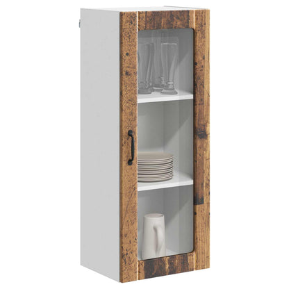 Kitchen Wall Cabinet with Glass Door "Lucca" Old wood 1x wall glass cabinet (1 door) 40 cm wide 60 cm high–2x wall glass cabinet (2 doors) 60 cm wide 40 cm high 1x wall glass cabinet (1 door) 40 cm wide 100 cm high