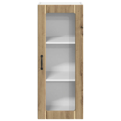 vidaXL Wall Glass Cabinet LUCCA Artisan Oak 40 x 31 x 100 cm 6