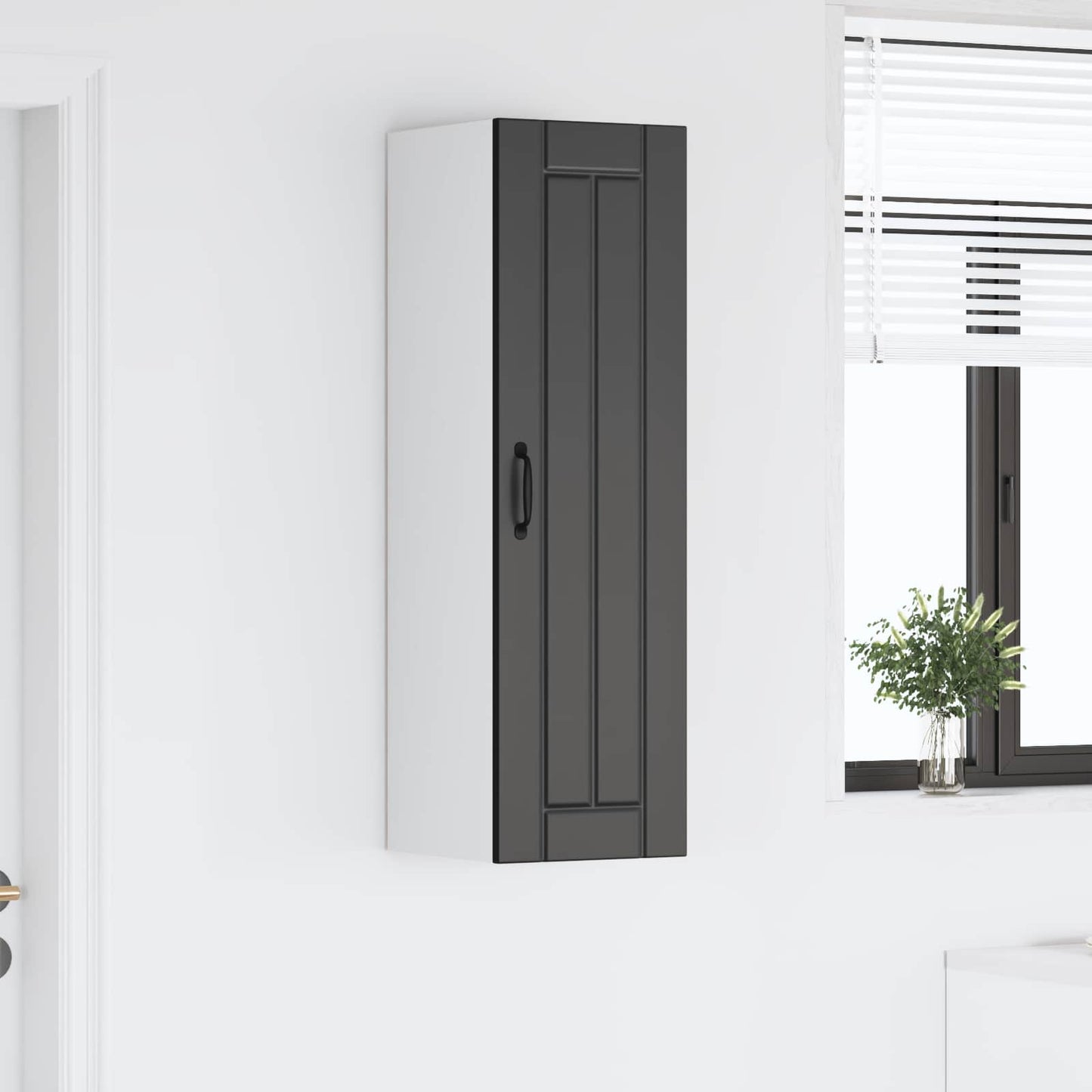vidaXL Wall Cabinet LUCCA Black 30 x 31 x 100 cm Engineered Wood 4