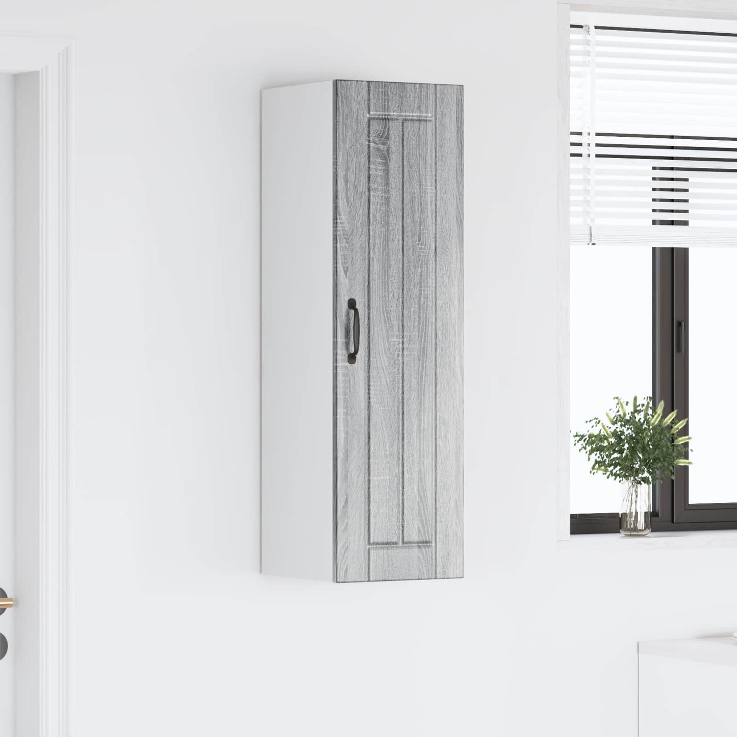 vidaXL Wall Cabinet LUCCA Grey Sonoma 30 x 31 x 100 cm Engineered Wood 4