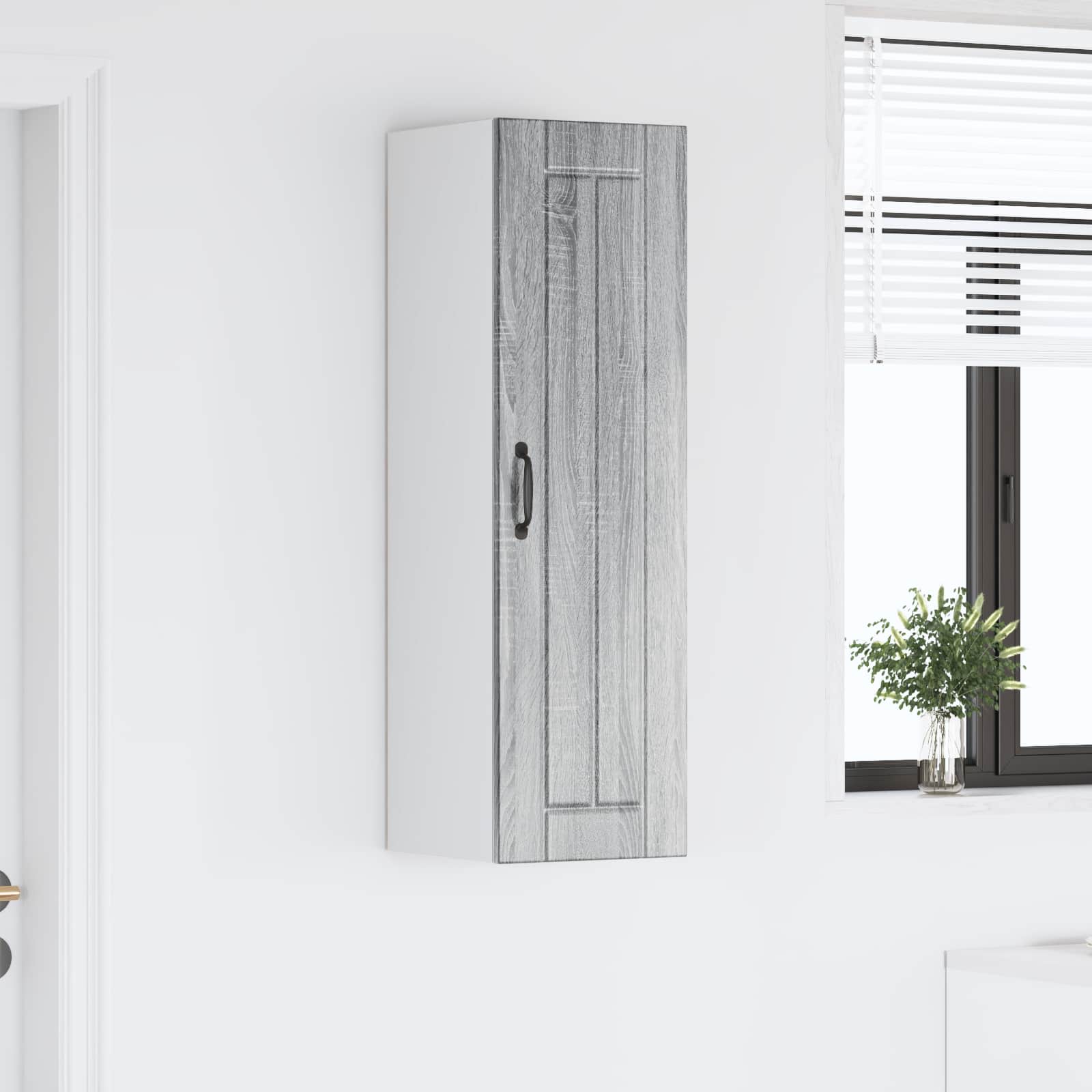 vidaXL Wall Cabinet LUCCA Grey Sonoma 30 x 31 x 100 cm Engineered Wood 4