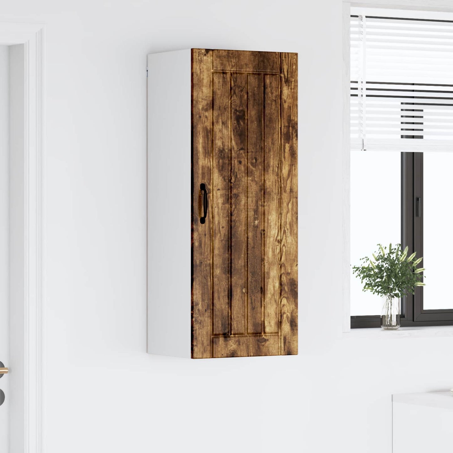 vidaXL Wall Cabinet LUCCA Smoked Oak 40 x 31 x 100 cm Engineered Wood 4