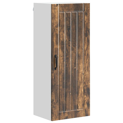 vidaXL Wall Cabinet LUCCA Smoked Oak 40 x 31 x 100 cm Engineered Wood 2