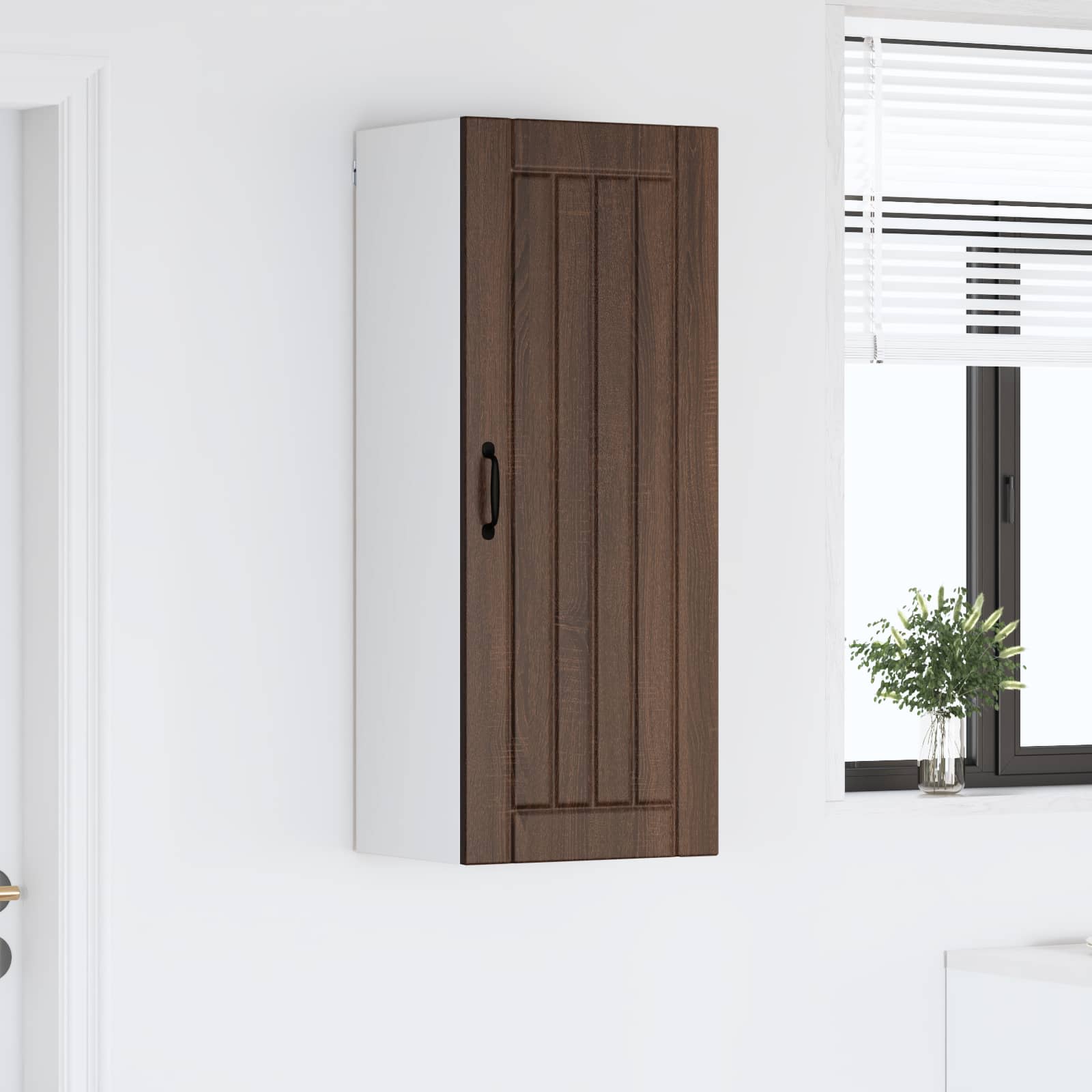 vidaXL Wall Cabinet LUCCA Brown Oak 40 x 31 x 100 cm Engineered Wood 4