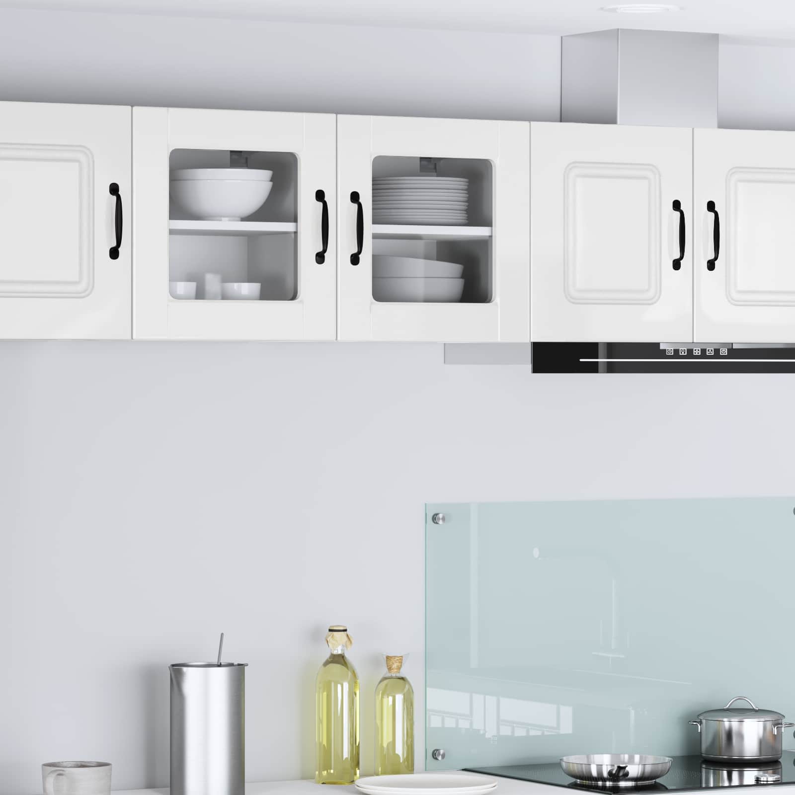 vidaXL Wall Glass Cabinet PORTO High Gloss White 40 x 31 x 40 cm 1