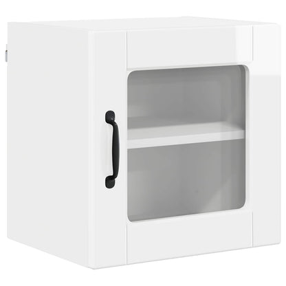 vidaXL Wall Glass Cabinet PORTO High Gloss White 40 x 31 x 40 cm 2
