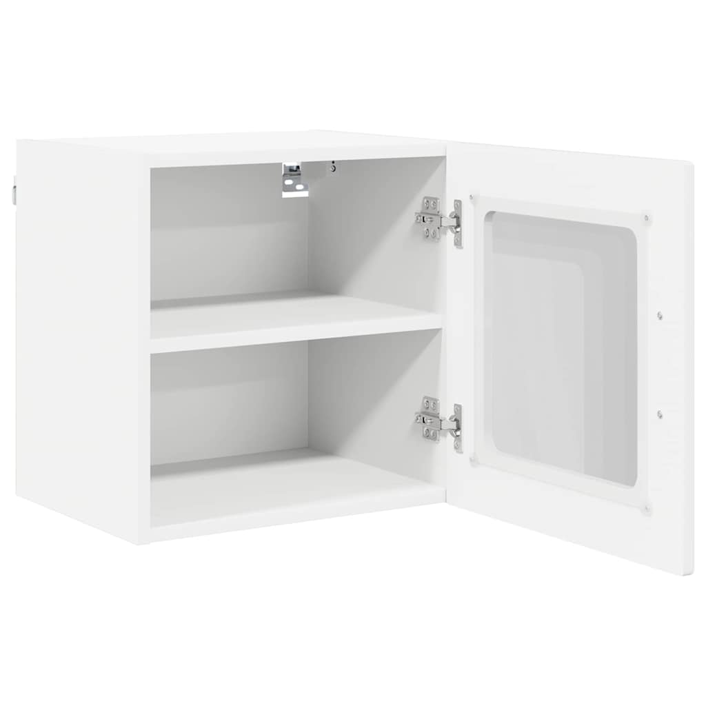 vidaXL Wall Glass Cabinet PORTO High Gloss White 40 x 31 x 40 cm 5