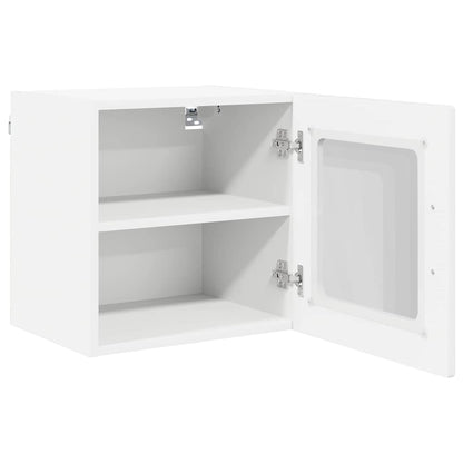 vidaXL Wall Glass Cabinet PORTO High Gloss White 40 x 31 x 40 cm 5