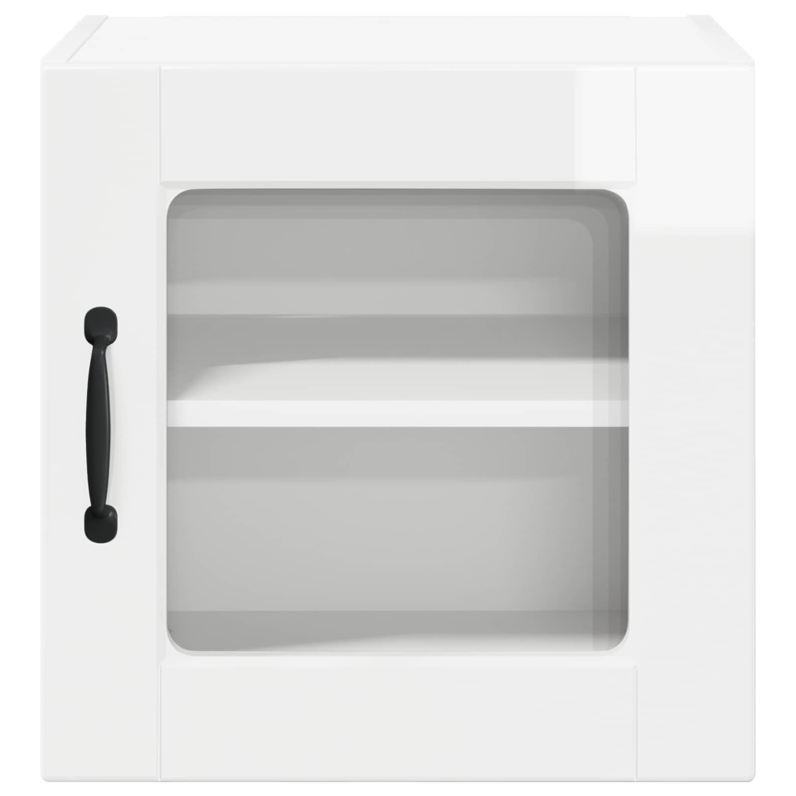 vidaXL Wall Glass Cabinet PORTO High Gloss White 40 x 31 x 40 cm 6