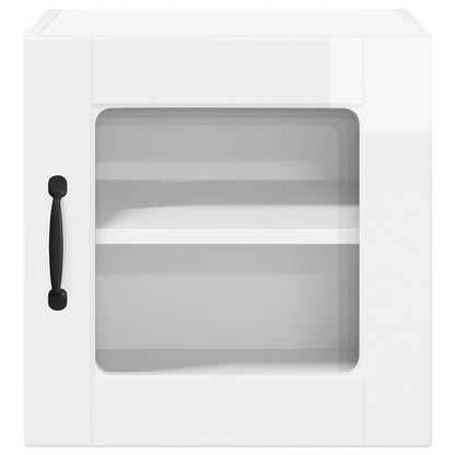 vidaXL Wall Glass Cabinet PORTO High Gloss White 40 x 31 x 40 cm 6