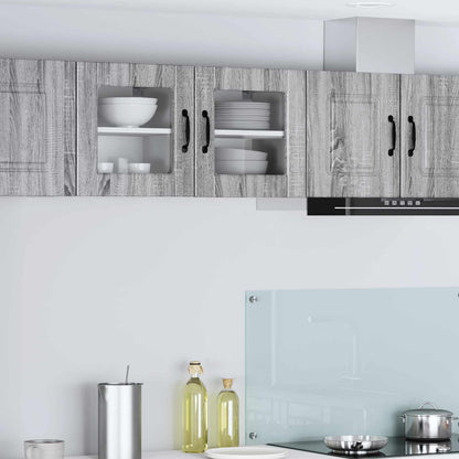 Kitchen Wall Cabinet Glass Door Porto Grey Sonoma wide high