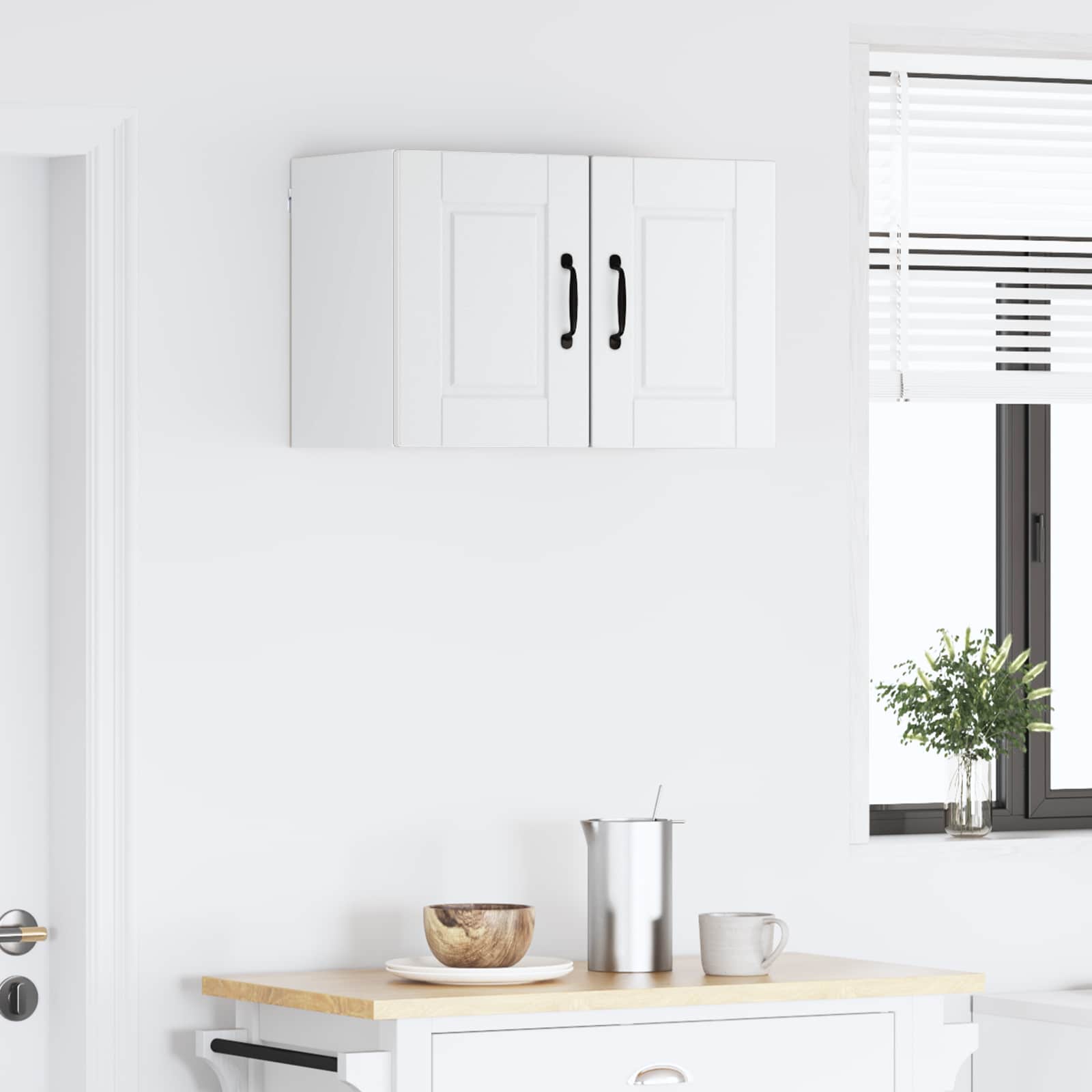 vidaXL Wall Cabinet PORTO 2 pcs White Engineered Wood 4