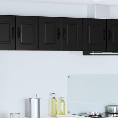 vidaXL Wall Cabinet PORTO 2 pcs Black Engineered Wood 1