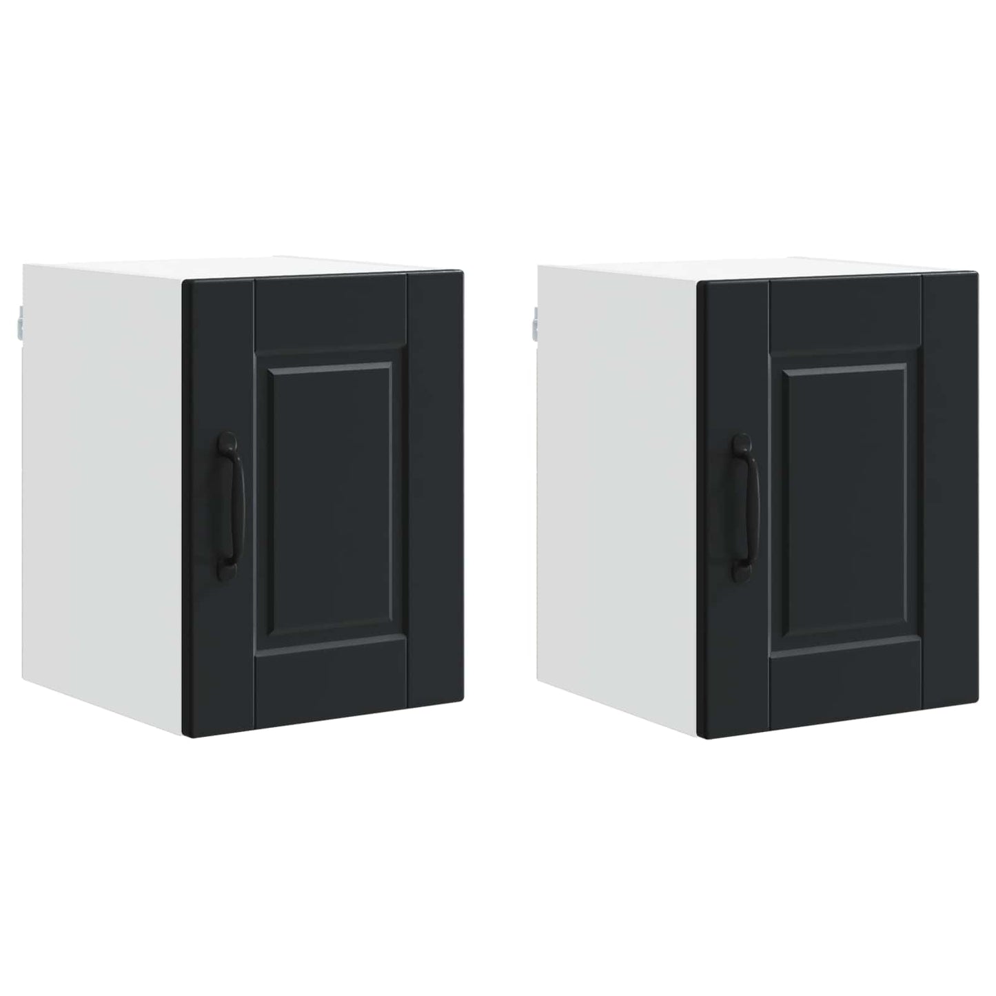 vidaXL Wall Cabinet PORTO 2 pcs Black Engineered Wood 2