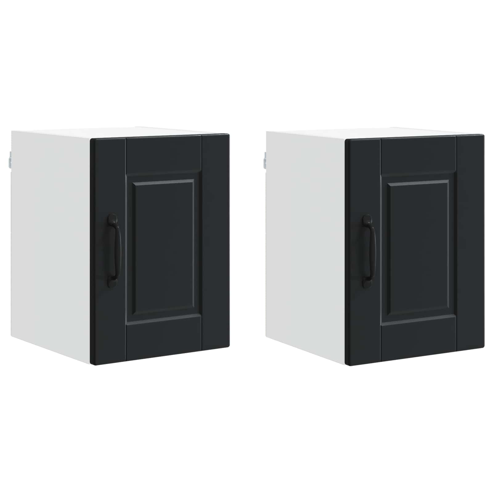 vidaXL Wall Cabinet PORTO 2 pcs Black Engineered Wood 2