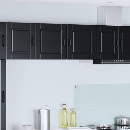 vidaXL Kitchen Wall Cabinet with Glass Door "Porto" Black