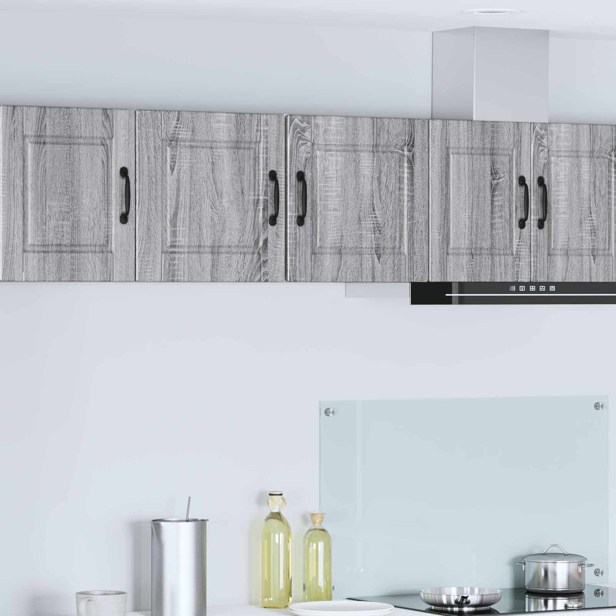 Kitchen Wall Cabinet with Glass Door "Porto" Grey Sonoma 2x wall cabinet (1 door) 40 cm wide 40 cm high