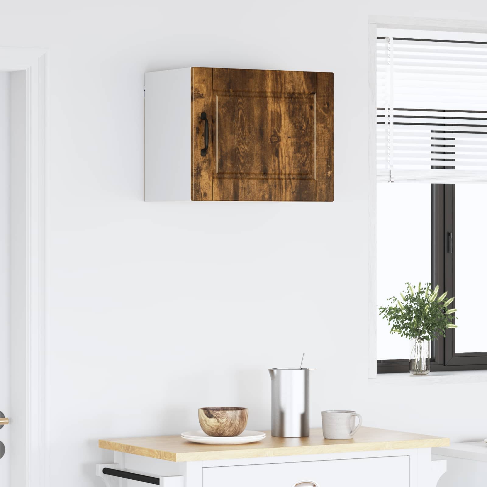 vidaXL Wall Cabinet PORTO Smoked Oak 50 x 31 x 40 cm Engineered Wood 4