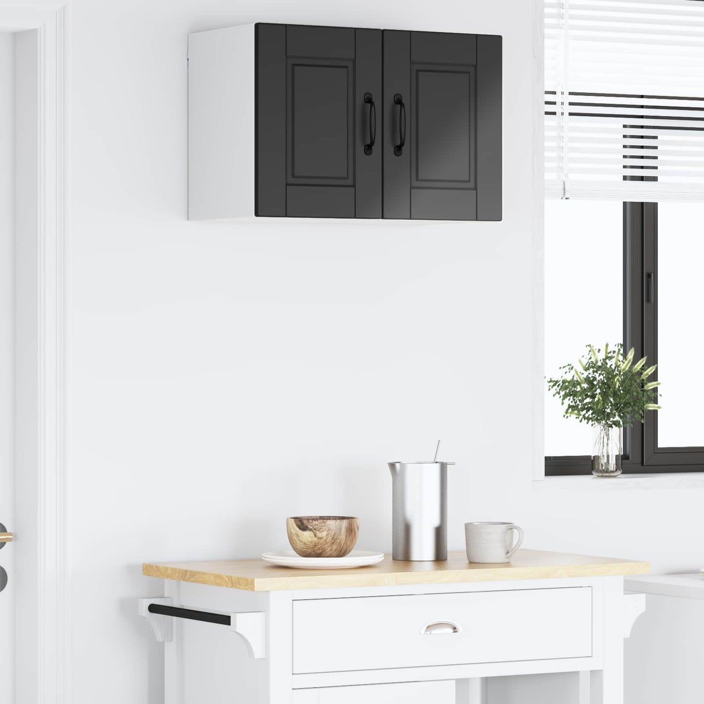 vidaXL Wall Cabinet PORTO Black 60 x 31 x 40 cm Engineered Wood 4