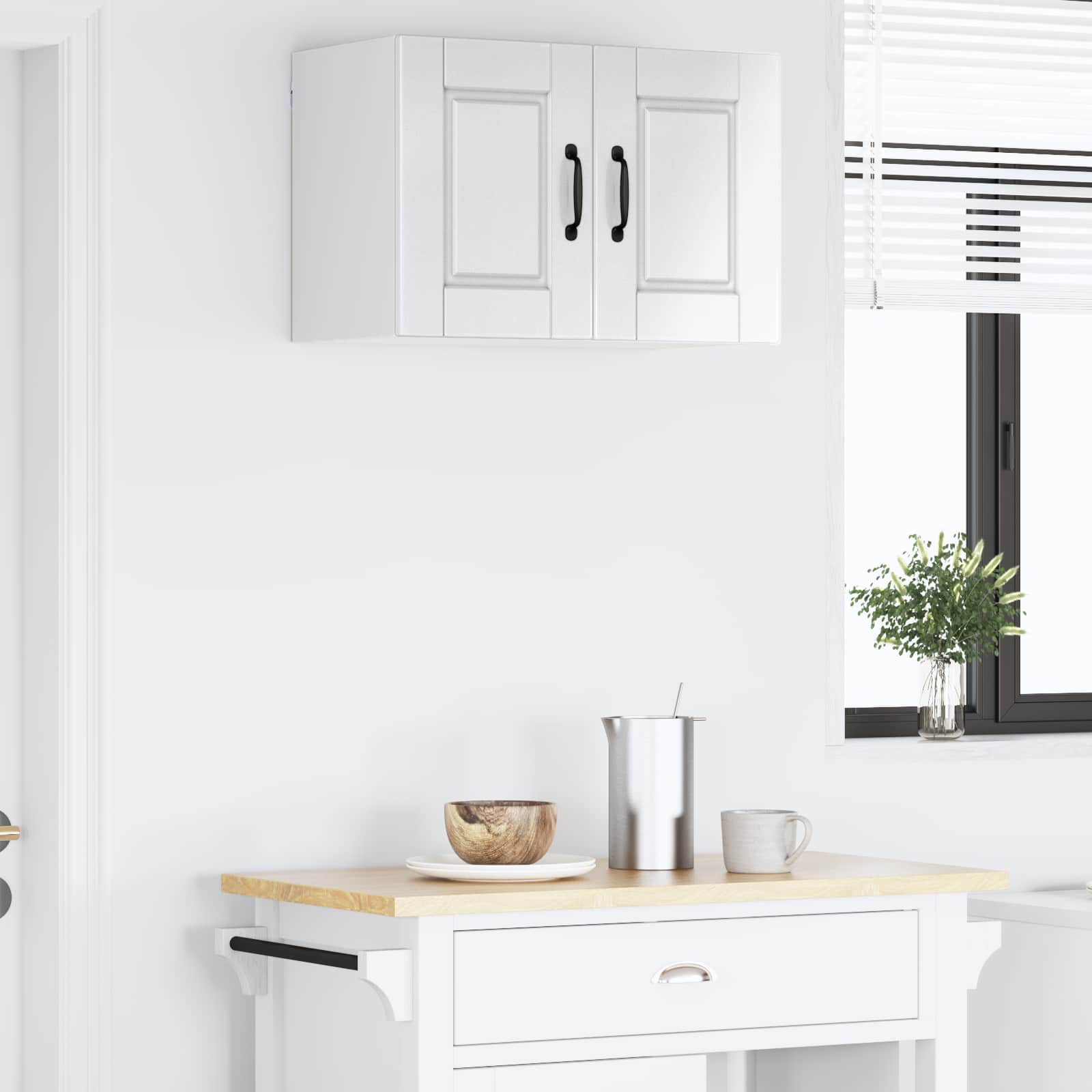 vidaXL Wall Cabinet PORTO High Gloss White 60 x 31 x 40 cm 4