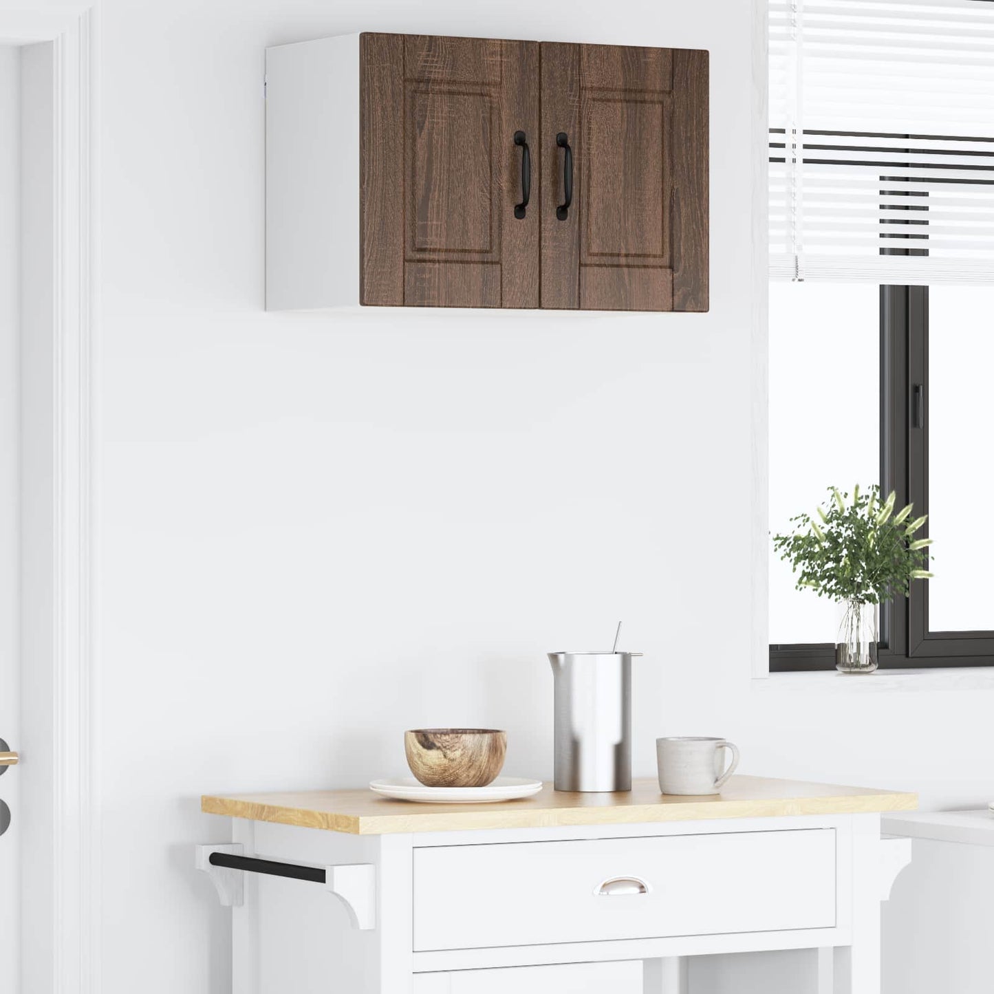 vidaXL Wall Cabinet PORTO Brown Oak 60 x 31 x 40 cm Engineered Wood 4