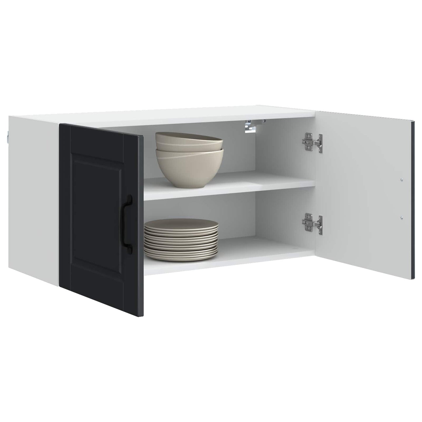 vidaXL Wall Cabinet PORTO Black 80 x 31 x 40 cm Engineered Wood 3