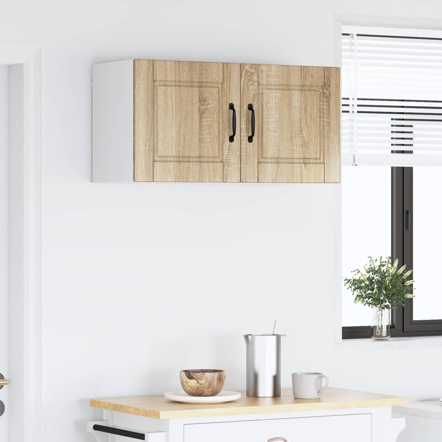 vidaXL Wall Cabinet PORTO Sonoma Oak 80 x 31 x 40 cm Engineered Wood 4