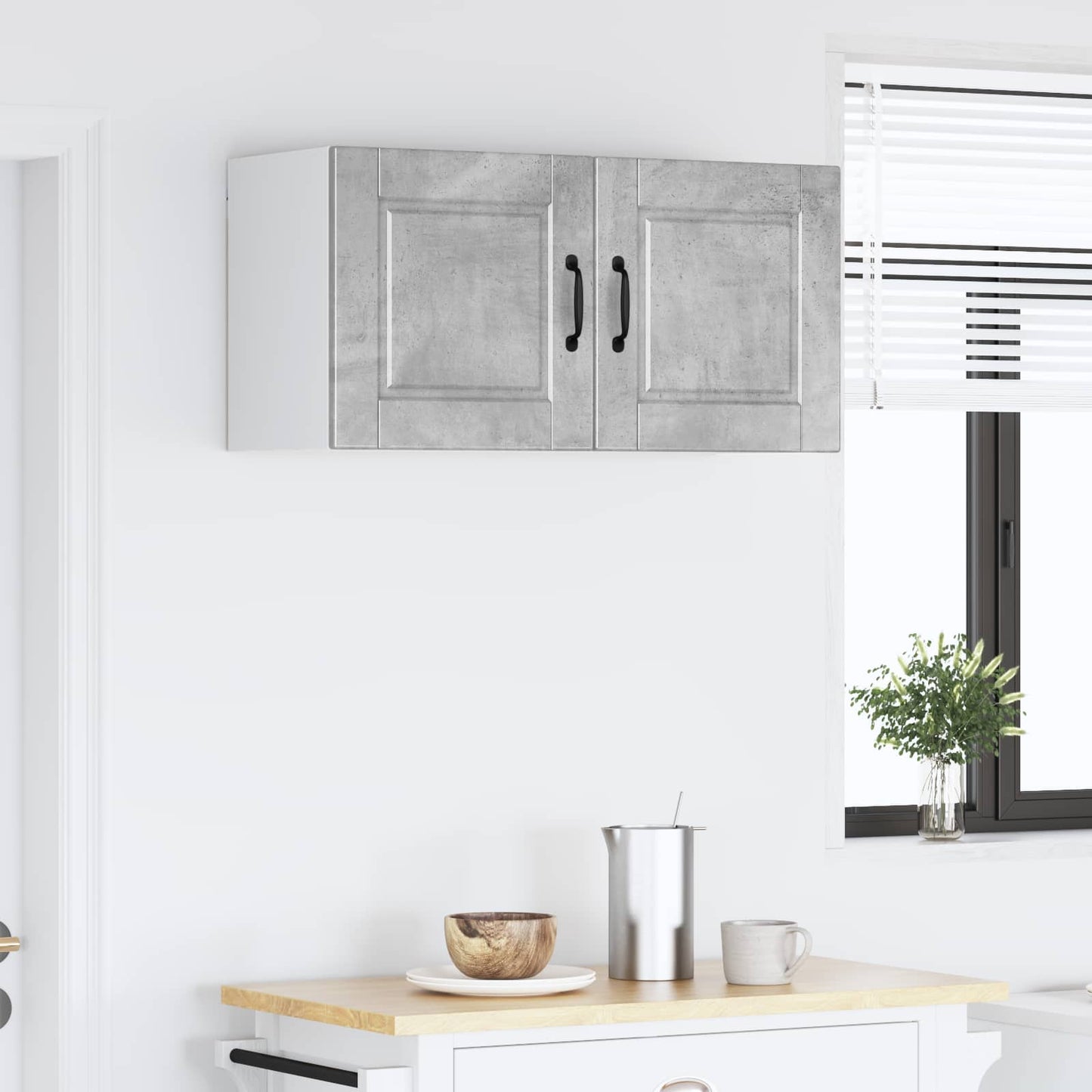 vidaXL Wall Cabinet PORTO Concrete Grey 80 x 31 x 40 cm 4