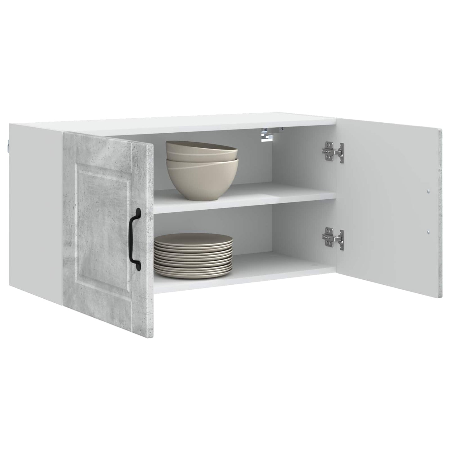 vidaXL Wall Cabinet PORTO Concrete Grey 80 x 31 x 40 cm 3