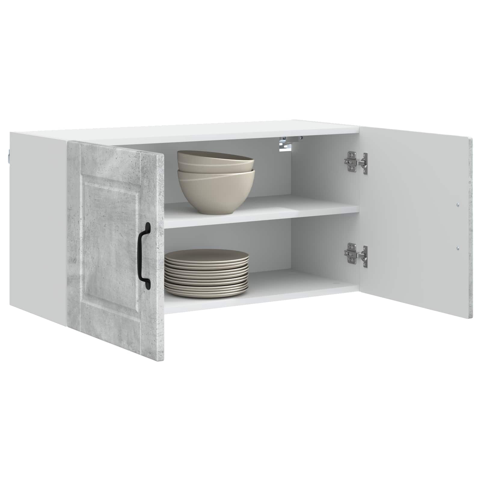 vidaXL Wall Cabinet PORTO Concrete Grey 80 x 31 x 40 cm 3