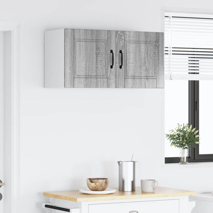 vidaXL Wall Cabinet PORTO Grey Sonoma 80 x 31 x 40 cm Engineered Wood 4